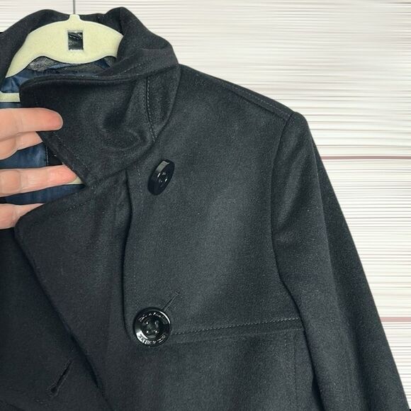 Paul & Shark Black Peacoat Women’s Double Breasted Wool Cashmere Italy sz 44 US8 - Picture 9 of 12